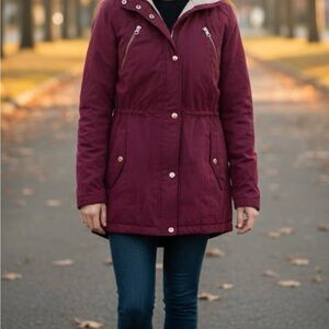 Nautica Women's Deep Red Utility Jacket